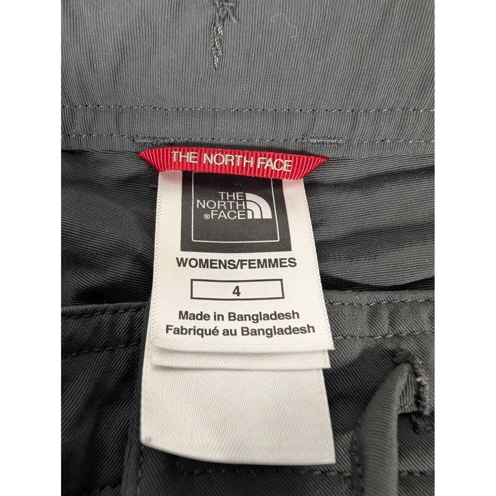 North Face Cargo Shorts Womens 4 Gray Hiking Outdoor‎ Utility Drawstring Nylon